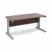 Vivo straight desk 1600mm x 800mm - silver frame, walnut top V16-S-W