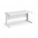 Vivo straight desk 1600mm x 800mm - white frame, white top V16-WH-WH