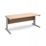 Vivo straight desk 1800mm x 800mm - silver frame and beech top