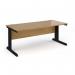 Vivo straight desk 1800mm x 800mm - black frame, oak top V18-K-O