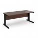 Vivo straight desk 1800mm x 800mm - black frame, walnut top V18-K-W