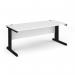 Vivo straight desk 1800mm x 800mm - black frame, white top V18-K-WH