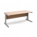 Vivo straight desk 1800mm x 800mm - silver frame, beech top V18-S-B