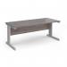 Vivo straight desk 1800mm x 800mm - silver frame, Grey Oak top V18-S-GO