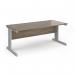 Vivo straight desk 1800mm x 800mm - silver frame, Nebraska Oak top V18-S-NO