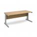 Vivo straight desk 1800mm x 800mm - silver frame, oak top V18-S-O