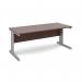 Vivo straight desk 1800mm x 800mm - silver frame, walnut top V18-S-W