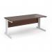 Vivo straight desk 1800mm x 800mm - white frame, walnut top V18-WH-W