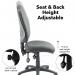 Vantage 200 3 lever asynchro operators chair with no arms - charcoal V200-00-C