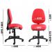 Vantage 200 3 lever asynchro operators chair with no arms - red V200-00-R