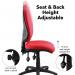 Vantage 200 3 lever asynchro operators chair with no arms - red V200-00-R