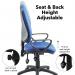 Vantage 200 3 lever asynchro operators chair with fixed arms - blue V201-00-B