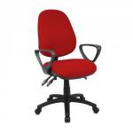 Vantage 200 3 lever asynchro operators chair with fixed arms - burgundy V201-00-BU