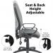 Vantage 200 3 lever asynchro operators chair with fixed arms - charcoal V201-00-C