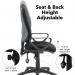 Vantage 200 3 lever asynchro operators chair with fixed arms - black V201-00-K