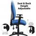 Vantage 200 3 lever asynchro operators chair with adjustable arms - blue V202-00-B