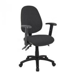 Cheap Stationery Supply of Vantage 200 3 lever asynchro operators chair with adjustable arms - charcoal Office Statationery