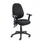 Vantage 200 3 lever asynchro operators chair with adjustable arms - black V202-00-K