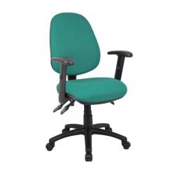 Cheap Stationery Supply of Vantage 200 3 lever asynchro operators chair with adjustable arms - green Office Statationery