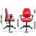 Vantage 200 3 lever asynchro operators chair with adjustable arms - red V202-00-R