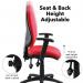 Vantage 200 3 lever asynchro operators chair with adjustable arms - red V202-00-R