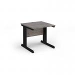 Vivo straight desk 800mm x 800mm - black frame, Grey Oak top V8-K-GO