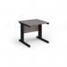 Vivo straight desk 800mm x 800mm - black frame, Grey Oak top V8-K-GO
