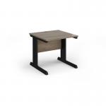 Vivo straight desk 800mm x 800mm - black frame, Nebraska Oak top V8-K-NO