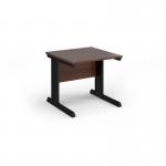 Vivo straight desk 800mm x 800mm - black frame, walnut top V8-K-W