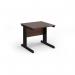 Vivo straight desk 800mm x 800mm - black frame, walnut top V8-K-W