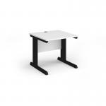Vivo straight desk 800mm x 800mm - black frame, white top V8-K-WH