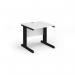 Vivo straight desk 800mm x 800mm - black frame, white top V8-K-WH