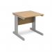 Vivo straight desk 800mm x 800mm - silver frame, oak top V8O