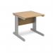Vivo straight desk 800mm x 800mm - silver frame, oak top V8-S-O