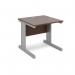 Vivo straight desk 800mm x 800mm - silver frame, walnut top V8-S-W