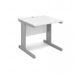 Vivo straight desk 800mm x 800mm - silver frame, white top V8-S-WH