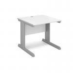 Vivo straight desk 800mm x 800mm - silver frame, white top V8WH