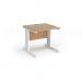 Vivo straight desk 800mm x 800mm - white frame, beech top V8-WH-B