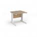 Vivo straight desk 800mm x 800mm - white frame, Kendal Oak top V8-WH-KO