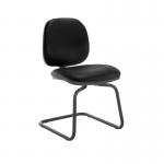 Jota fabric visitors chair with no arms - Nero Black vinyl