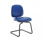 Jota fabric visitors chair with no arms - Ocean Blue vinyl