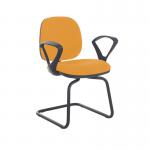 Jota fabric visitors chair with fixed arms - Solano Yellow