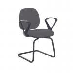 Jota fabric visitors chair with fixed arms - Blizzard Grey