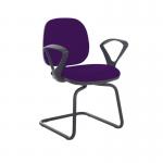 Jota fabric visitors chair with fixed arms - Tarot Purple VC01-000-YS084