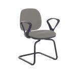 Jota fabric visitors chair with fixed arms - Slip Grey VC01-000-YS094