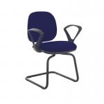 Jota fabric visitors chair with fixed arms - Ocean Blue