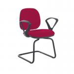 Jota fabric visitors chair with fixed arms - Diablo Pink