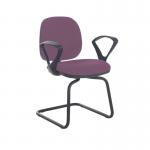 Jota fabric visitors chair with fixed arms - Bridgetown Purple VC01-000-YS102
