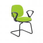 Jota fabric visitors chair with fixed arms - Madura Green