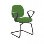 Jota fabric visitors chair with fixed arms - Lombok Green VC01-000-YS159